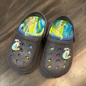 Kids Navy Blue Clogs with Dolphin Charm